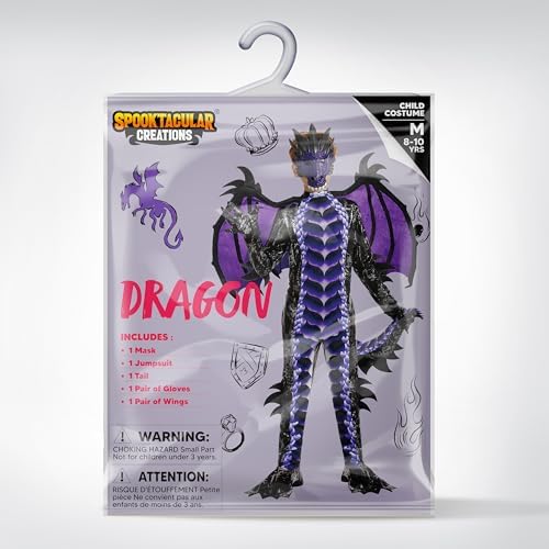 Spooktacular Creations Halloween Kid Dragon Costume, Boys Dragon Wings, Tail and Mask Set for Halloween Dress Up