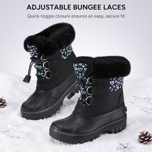 Stelle Girls Snow Boots with Faux Fur Collar Kids Winter Warm Boot