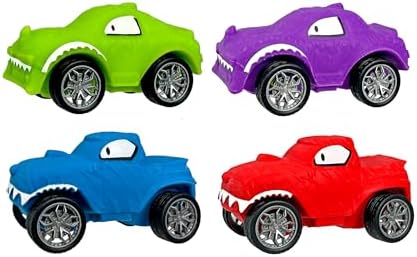 JA-RU Squishy Wheelz Car Toy (4 Units) Twist, Stretch & Added Wheels 4545-4