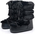 Furry Faux Fur Boots for Women Fuzzy Fluffy Winter Snow Boots Mid Claf