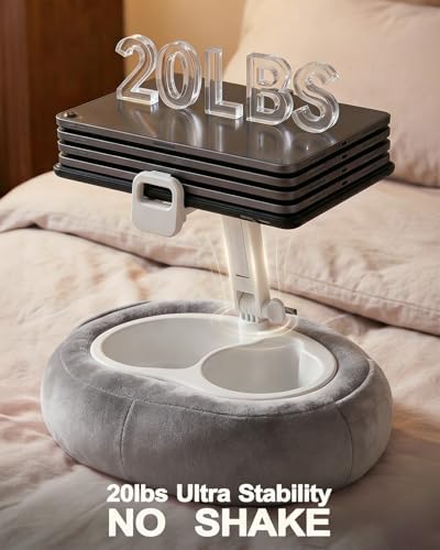 Miledi Tablet Pillow Stand for Bed with 360° Rotating Holder, Gray