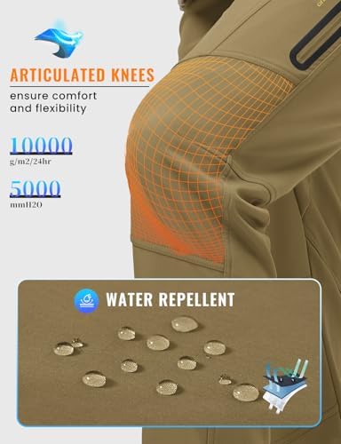 Rdruko Men's Snow Pants Waterproof Ski Pants Insulated Trousers
