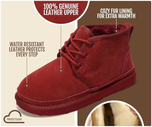 Project Cloud 100% Genuine Leather Ankle Boots for Women Chukka Booties