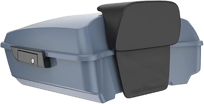 Advanblack Road Glide Tour Trunk Pack Gunship Gray Chopped Tour Trunk Pack Backrest Pad for '97-'25 Harley Touring Road King Street Glide Electra Glide CVO models