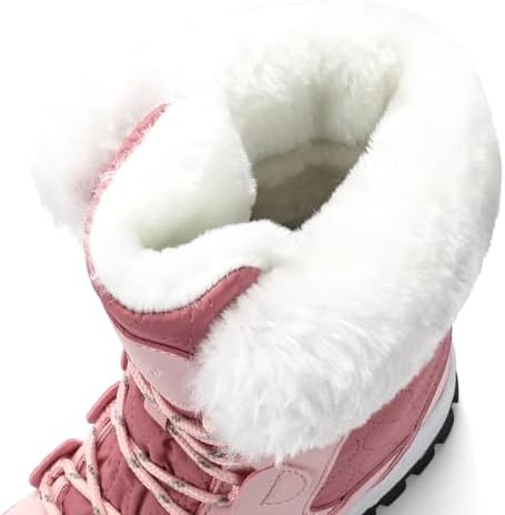 COOJOY Womens Waterproof Winter Snow Boots Warm Shoes Furry Mid Calf Lightweight Walking Hiking Booties