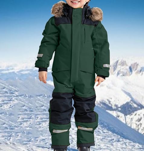YRAETENM Snow Suit for Kids Boys Girls One Piece Snowsuit Girls and Boys Waterproof Insulated Winter Jumpsuit Coveralls