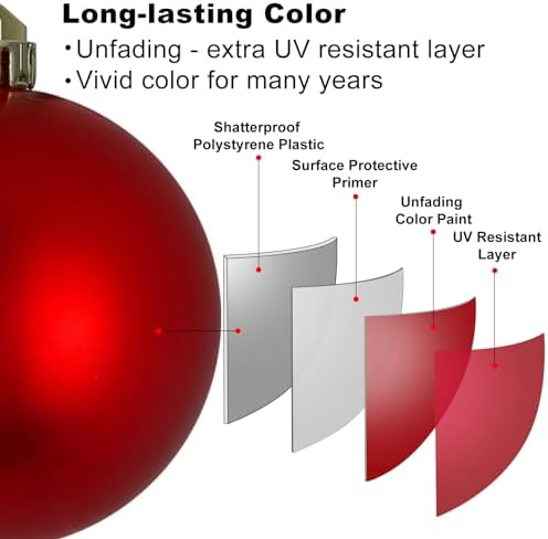 Red & Green 3.2" Large Christmas Balls - Christmas Tree Decoration Ornaments Shatterproof Hanging Balls for Birthday Halloween Holiday Wedding Decorations Set of 24pcs