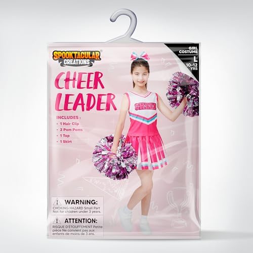 Spooktacular Creations Halloween Girl Cheerleader Costume, Cheer Uniform Set, Cheerleading Outfit for Halloween DressUp Party