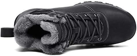 TSIODFO Men's Waterproof Snow Boots Leather Hiking Boot