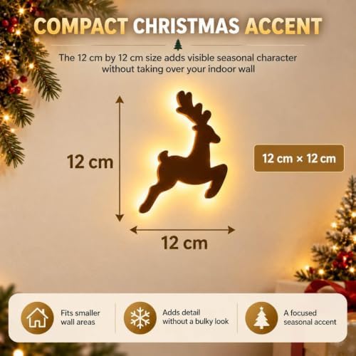 LED Reindeer Wall Decorations Festive Christmas Lighting for Indoor Display