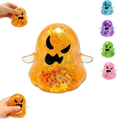 Halloween Spooky Super Soft Stress Balls | Squishy Sensory Squeeze Toy Relief Fidget Gift for Women Men Horror Holiday & Birthday Gift Party Favor(5Pack)