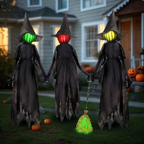 DR.DUDU 6 FT Witch Halloween Decorations Outdoor Yard Decor, Set of 3