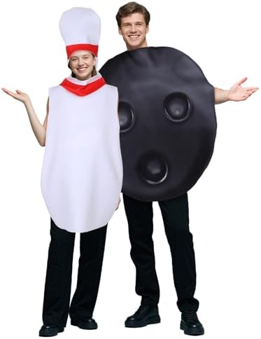 Newcotte 2 Pcs Funny Halloween Bowling Pin Adult Costumes Set for Couples