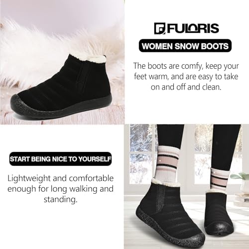 Women's Waterproof Winter Snow Boots Warm Insulation Outdoor Cold Weather Boot for Women Lightweight Fur Lined Non Slip