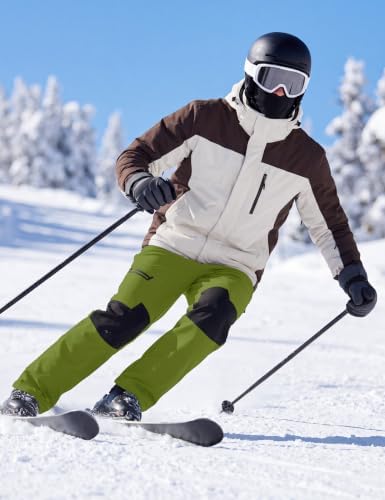 TACVASEN Men's Winter Snow Ski Pants Fleece Lined Waterproof Hiking Work