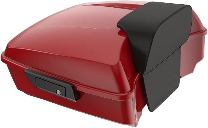 Advanblack Road Glide Tour Trunk Pack Redline Red Chopped Tour Trunk Pack Backrest Pad for '97-'25 Harley Touring Road King Street Glide Electra Glide CVO models