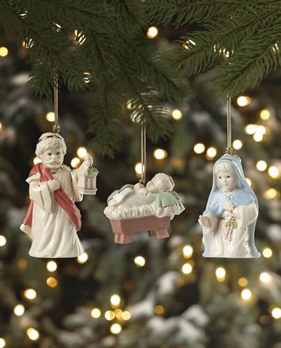 Lenox First Blessings Nativity 8-Piece Christmas Hanging Ornament Set