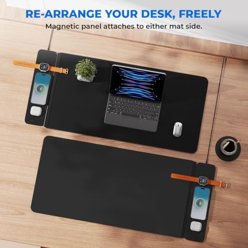 2nd Gen Wireless Charging Desk Mat, 3-in-1 Magnetic Mouse Pad
