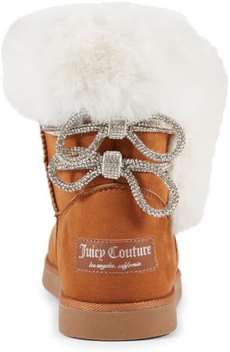 Juicy Couture Women's Slip On Winter Snow Boots Warm & Insulated Fur Lining Comfortable Fashion Booties