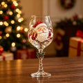 Christmas 3D Wine Glass Collection Gift Box Set, 3D Christmas Wine Glasses,Raised Holiday Goblet with Snowflake Decor,Festive Glassware,Holiday Party Decor,Wines & Cocktails,Table Decor (1pcs A)