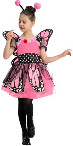 Spooktacular Creations Child Girls Butterfly Costume, Toddlers Butterfly Outfit w/Wings Headband for Kids Halloween Parties