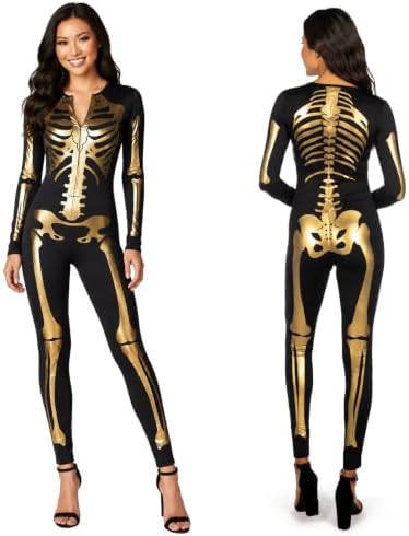 Tipsy Elves Sexy Halloween Skeleton Bodysuit for Women - One Piece Costume