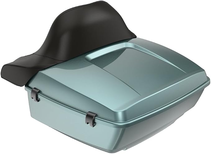 Advanblack Road Glide Tour Trunk Pack Silver Pine King Tour Trunk Pack Luggage +Wrap-Around Backrest Pad for '97-'25 Harley Touring Road King Street Glide Electra Glide CVO Models