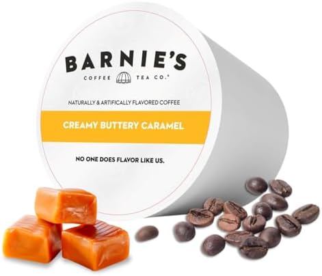 Barnie's Coffee Creamy Buttery Caramel Single Serve Coffee Pods with Creamy and Smooth Caramel Flavor, Medium Roast Arabica Coffee Beans Compatible with Keurig Brewers, 48 Count