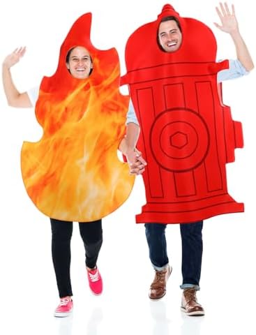 Seenelling Funny Halloween Costume for Couple 2pcs Fire and Fire Hydrants