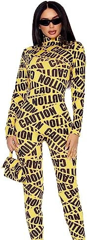 Forplay Women's Caution Sexy Caution Tape Costume, Yellow