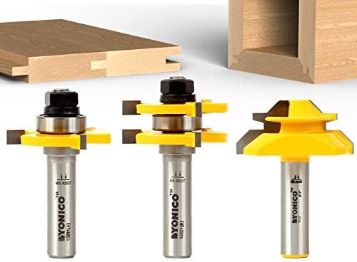 YONICO Tongue and Groove Router Bits Set 3 Bit 3/4-Inch Stock 1/2-Inch Shank 15321
