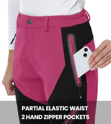 YSENTO Women's Hiking Pants Fleece Lined Winter Waterproof Insulated Snow Ski Work