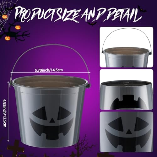Jenaai 60 Pcs Halloween Pumpkin Buckets Bulk Small Plastic Candy Buckets
