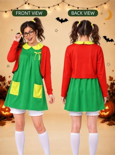 7PCS Halloween Costumes for Women Adult, Retro Womens Halloween Costumes