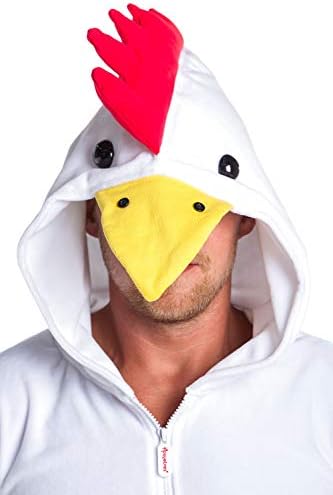 Tipsy Elves Adult Chicken Halloween Costume - Poultry Halloween Jumpsuit for Men