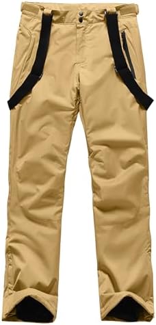 Men's Insulated Snow Pants Waterproof Ski Pant for Winter Hiking Bottom Leg Zipper Outdoor Pants Zipper Pockets