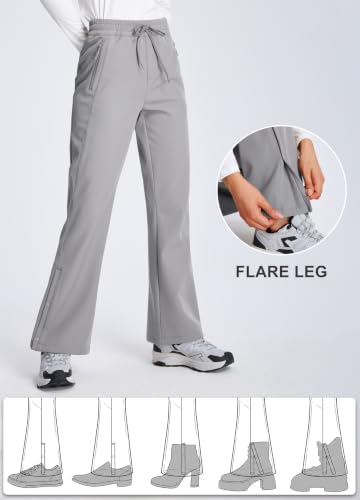 Libin Women's Fleece Lined Pants Hiking Snow Ski Water Resistant Flared Leg