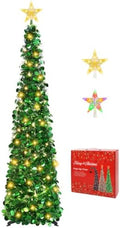 5FT Pop Up Christmas Tree with Lighted Top Star for Christmas Decorations