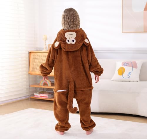 Animal Onesie Pajamas for Kids, Soft Flannel Halloween Cosplay Costume for Boys Girls