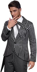 Men Halloween Costume Christmas Irregular Cutting Striped Suit
