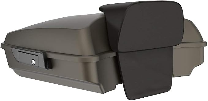 Advanblack Road Glide Tour Trunk Pack River Rock Gray Denim Razor Tour Trunk Pack Backrest Pad for '97-'25 Harley Touring Road King Street Glide Electra Glide CVO Models