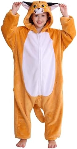 Animal Onesie Pajamas for Kids, Soft Flannel Halloween Cosplay Costume for Boys Girls