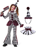 Spooktacular Creations Halloween Clown Costume for Girls, Jester Clown Costume for Kids, Halloween Role Play & Dress Up
