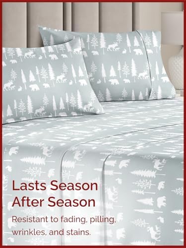 Christmas Sheet Set, Woodlands, Holiday Xmas Bedding Set - Twin XL Size