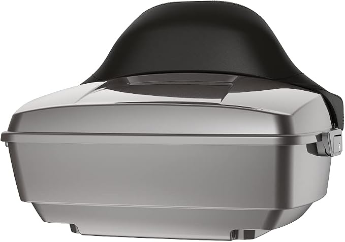 Advanblack Road Glide Tour Trunk Pack Billet Silver King Tour Trunk Pack Luggage +Wrap-Around Backrest Pad for '97-'25 Harley Touring Road King Street Glide Electra Glide CVO models