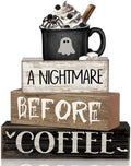 Lineshading 4 Pcs Halloween Farmhouse Tabletop Decor, Ghost Mug Topper