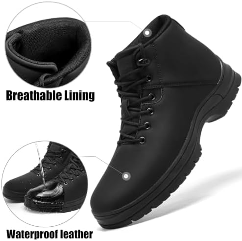 CARENURSE Mens Lightweight Hiking Boots Waterproof Mid Ankle Work Casual Hiker Trekking Outdoor Boots Anti Slip Hiking Shoes