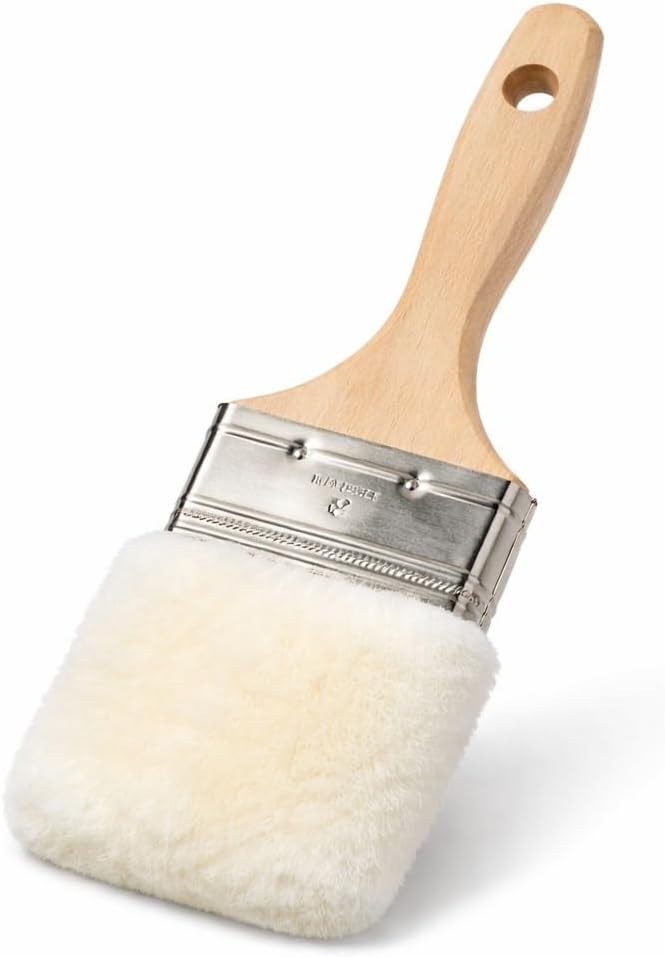 Lambskin Stain & Paint Brush - for use with All Latex and Oil Based Paints, Stains and Polyurethanes. Premium Lambskin - New and Patented Design (3 Inch)