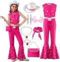 Spooktacular Creations Girls Western Outfit, Pink Cowgirl Costume, Disco Movie Dress Up for Halloween Cosplay Party