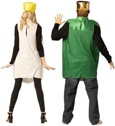 Gin Bottle with Hat (30051-OS) & Tonic Water Bottle with Hat (30052-OS) Couple Halloween Costume, Women and Men, One Size Fits Most Adults